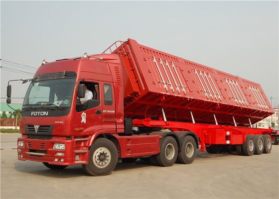 kopen 3 as 40T 40 van de Zij van de de Cilinder Zijkipper van de Kippersaanhangwagen Hydraulische de Stortplaatston Oplegger online vervaardiging